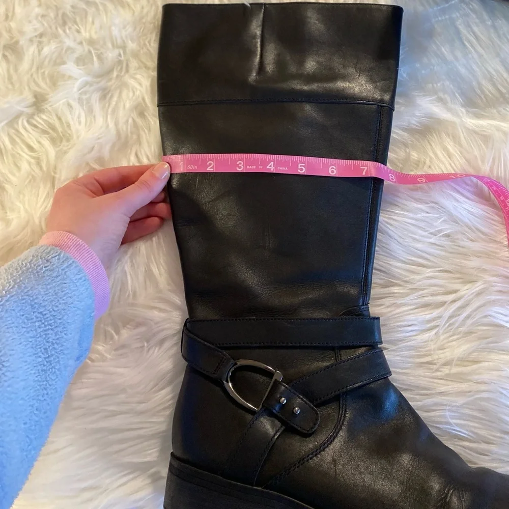 Bandolino size 9.5 black leather riding boots